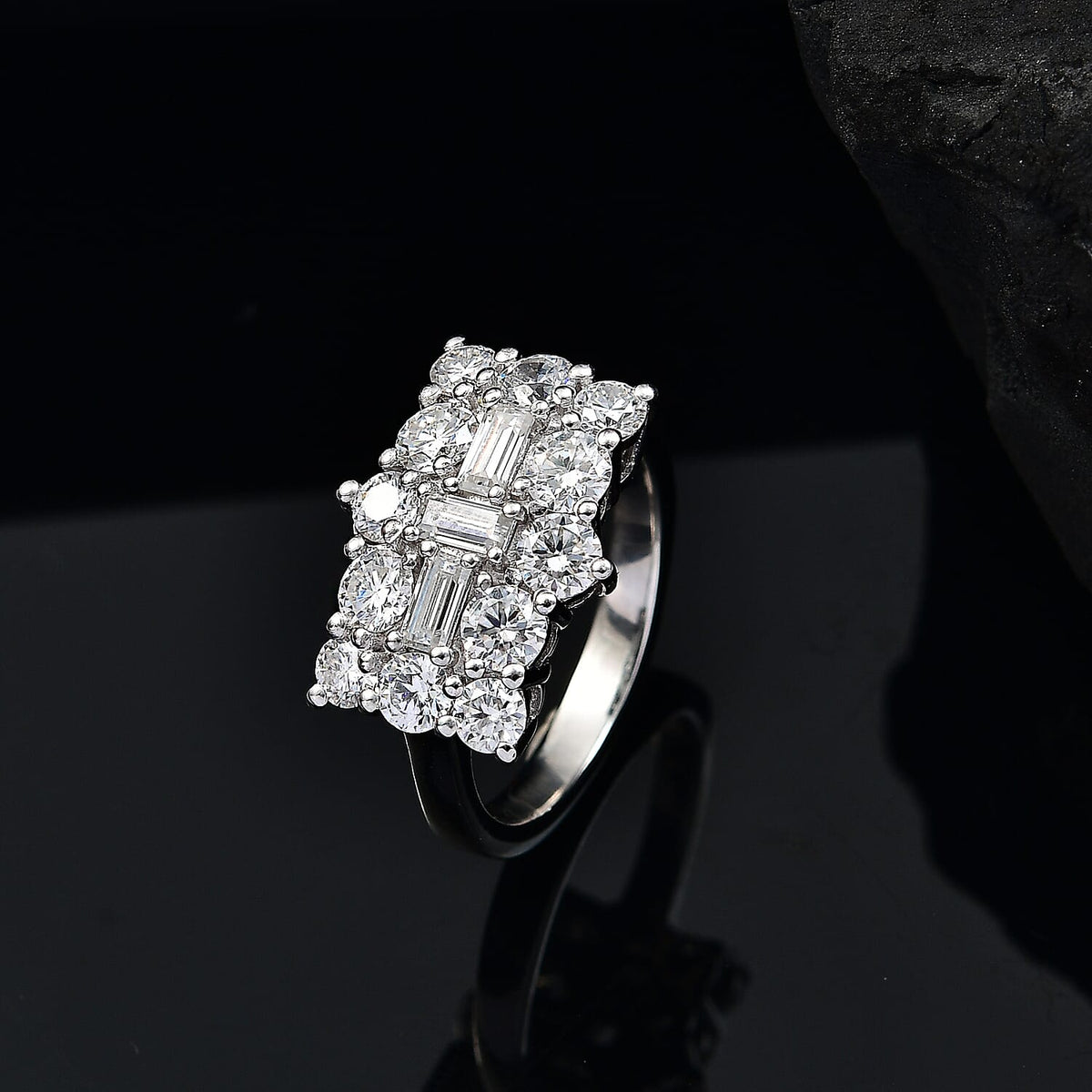Moissanite Boat Ring in Sterling Silver 2.32 Ct. 8049718 2