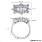 Moissanite Boat Ring in Sterling Silver 2.32 Ct.