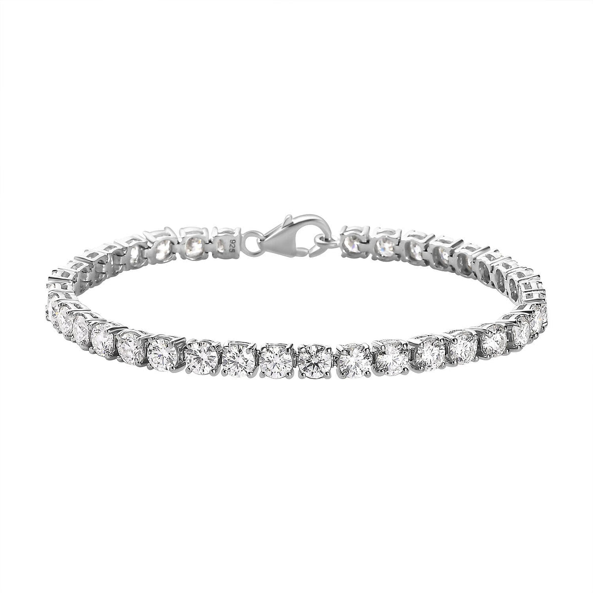 Moissanite Tennis Bracelet (Size - 7) in Platinum Overlay Sterling Silver 8.53 Ct, Silver Wt 7.00 Gms. 7325720 0