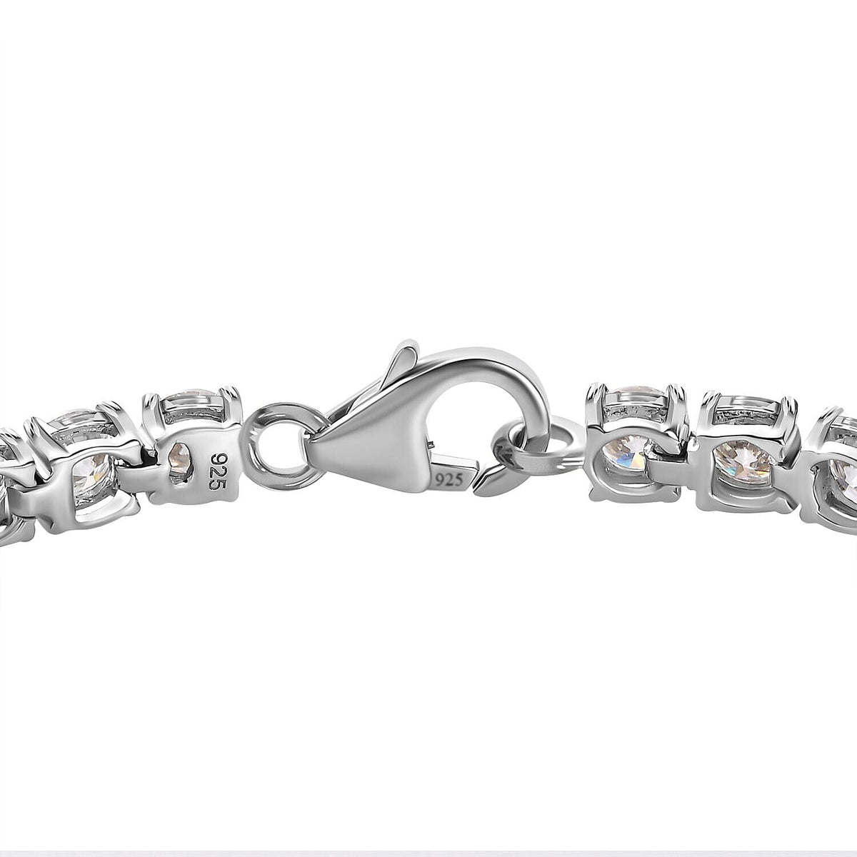 Moissanite Tennis Bracelet (Size - 7) in Platinum Overlay Sterling Silver 8.53 Ct, Silver Wt 7.00 Gms. 7325720 4