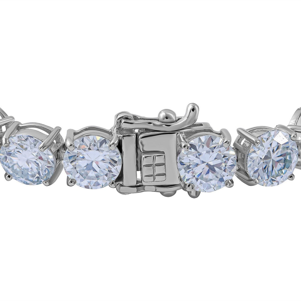 Moissanite Bracelet (Size - 7) in Rhodium Overlay Sterling Silver 26.00 Ct. 7371528 3