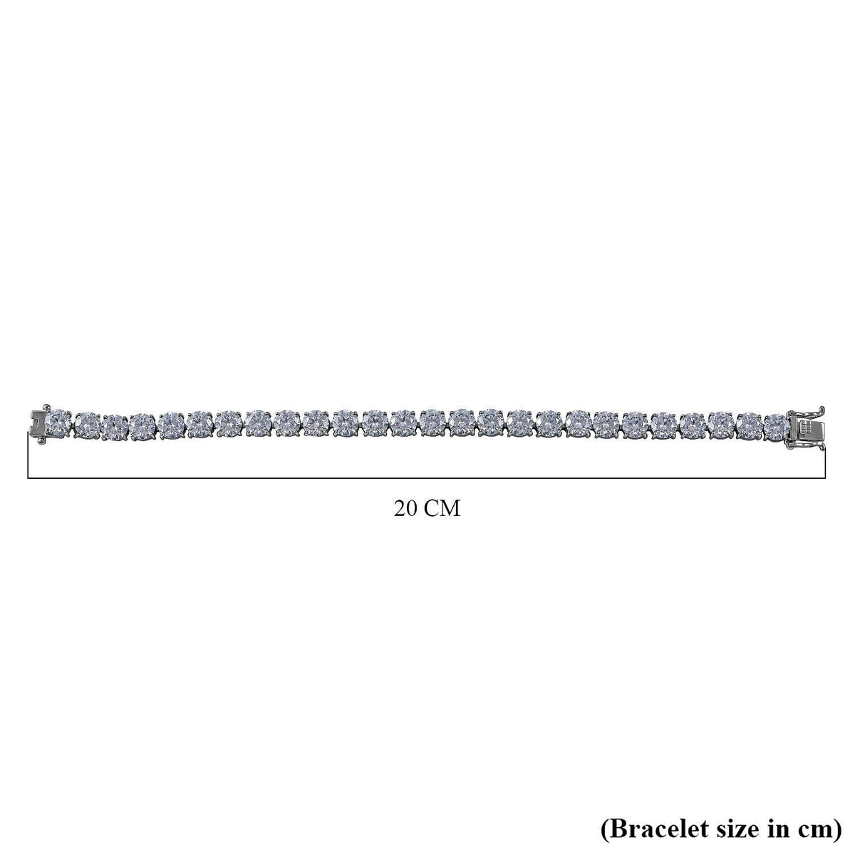 Moissanite Bracelet (Size - 7) in Rhodium Overlay Sterling Silver 26.00 Ct. 7371528 4