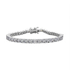 Moissanite Bracelet (Size - 7) in Rhodium Overlay Sterling Silver 9.25 Ct, Silver Wt. 8.00 Gms