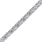 Moissanite Bracelet (Size - 7) in Rhodium Overlay Sterling Silver 9.25 Ct, Silver Wt. 8.00 Gms