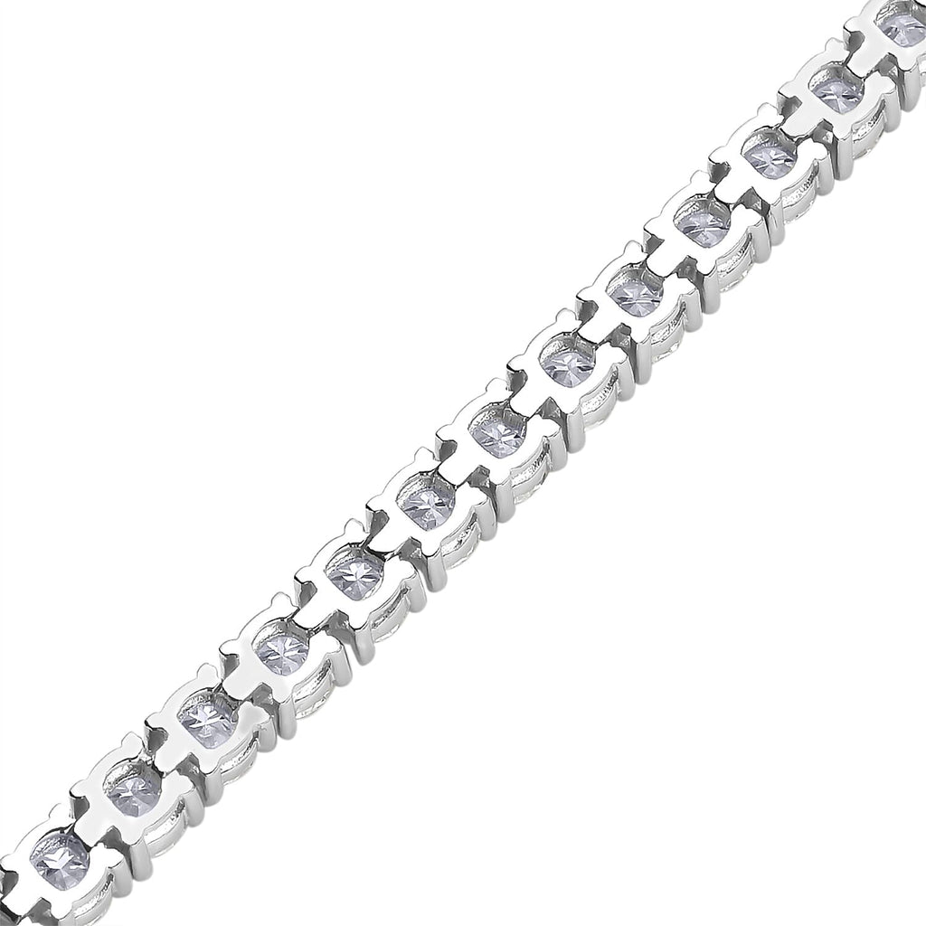 Moissanite Bracelet (Size - 7) in Rhodium Overlay Sterling Silver 9.25 Ct, Silver Wt. 8.00 Gms