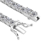 Moissanite Bracelet (Size - 7) in Rhodium Overlay Sterling Silver 9.25 Ct, Silver Wt. 8.00 Gms