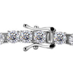 Moissanite Bracelet (Size - 7) in Rhodium Overlay Sterling Silver 9.25 Ct, Silver Wt. 8.00 Gms