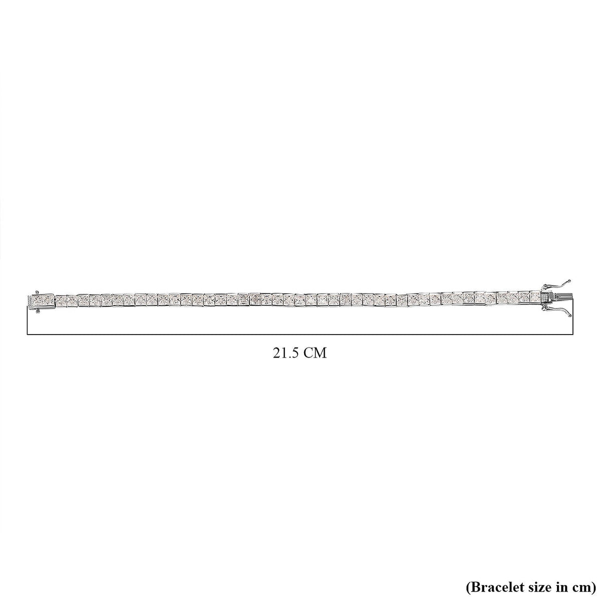 Moissanite Tennis Bracelet (Size - 8) in Platinum Overlay Sterling Silver 18.231 Ct, Silver Wt. 13.97 Gms 7386011 5