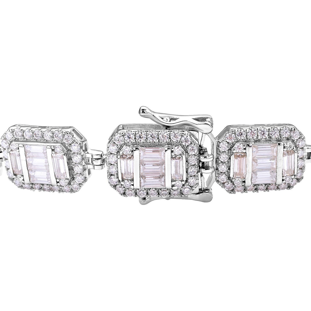 Moissanite Bracelet (Size - 6.25) in Rhodium Overlay Sterling Silver 9.46 Ct, Silver Wt. 17.00 Gms 7128834 4