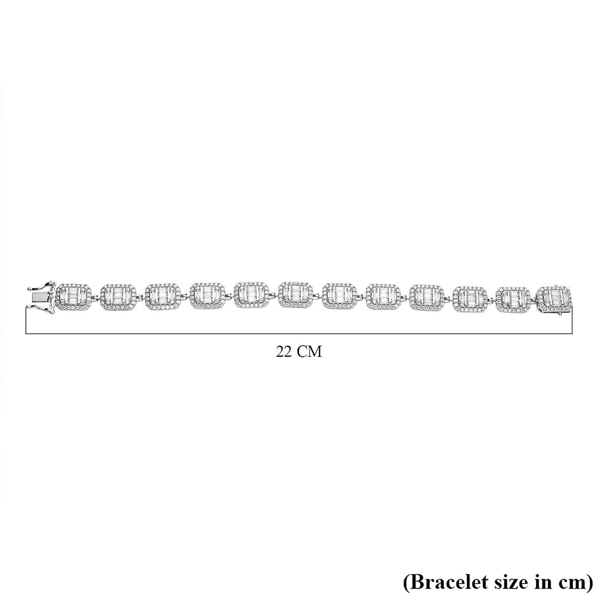 Moissanite Bracelet (Size - 6.25) in Rhodium Overlay Sterling Silver 9.46 Ct, Silver Wt. 17.00 Gms 7128834 5