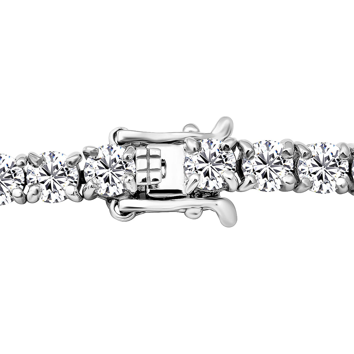 Moissanite Bracelet (Size - 7.5) in Rhodium Overlay Sterling Silver 10.32 Ct, Silver Wt. 10.27 Gms 8727329 2