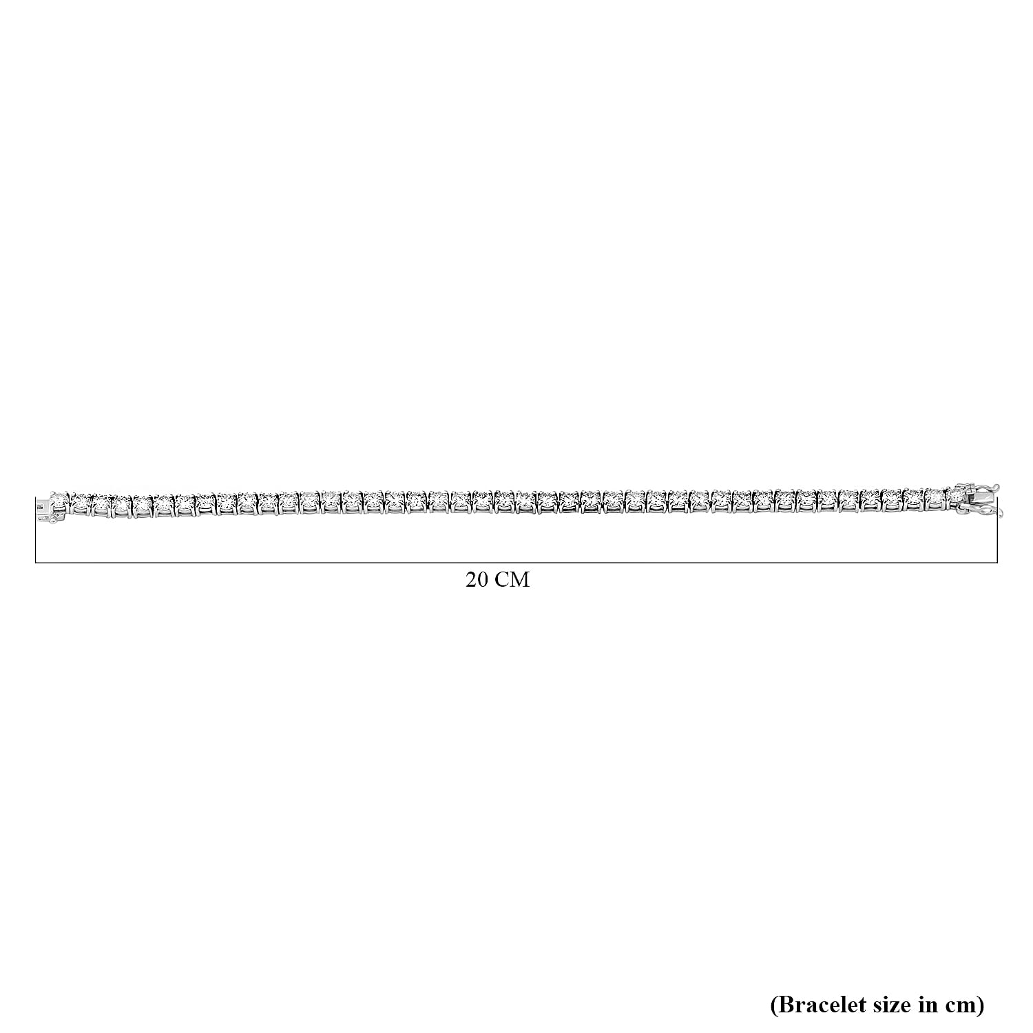 Moissanite Bracelet (Size - 7.5) in Rhodium Overlay Sterling Silver 10.32 Ct, Silver Wt. 10.27 Gms 8727329 3