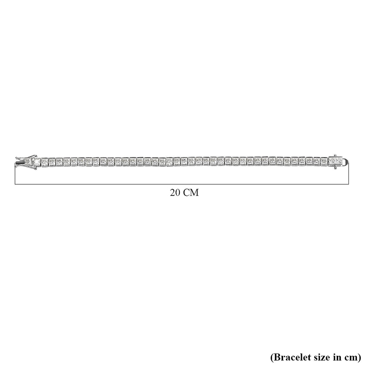 Moissanite Bracelet (Size - 7) in Rhodium Overlay Sterling Silver 14.00 Ct, Silver Wt. 12.40 Gms 3891097 13