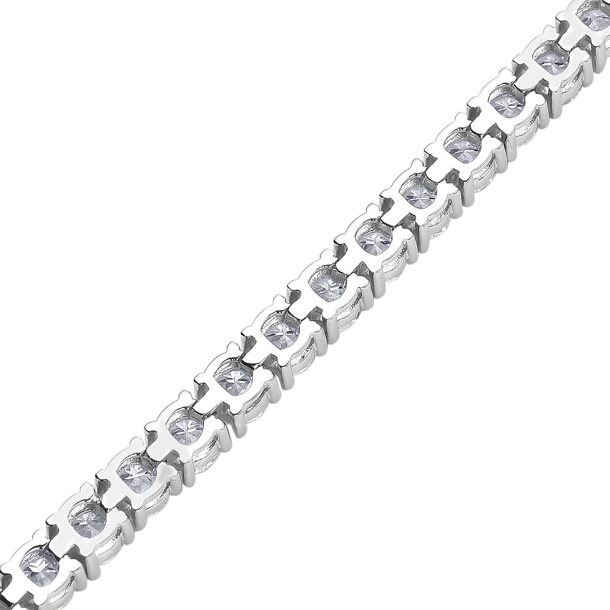 Moissanite Bracelet (Size - 7) in Rhodium Overlay Sterling Silver 9.25 Ct, Silver Wt. 8.00 Gms 3890735 7