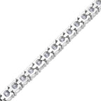 Moissanite Bracelet (Size - 7) in Rhodium Overlay Sterling Silver 9.25 Ct, Silver Wt. 8.00 Gms