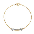Moissanite Chain Bracelet (Size - 7.5) with Lobster Clasp in 18K Vermeil Yellow Gold Plated Sterling Silver