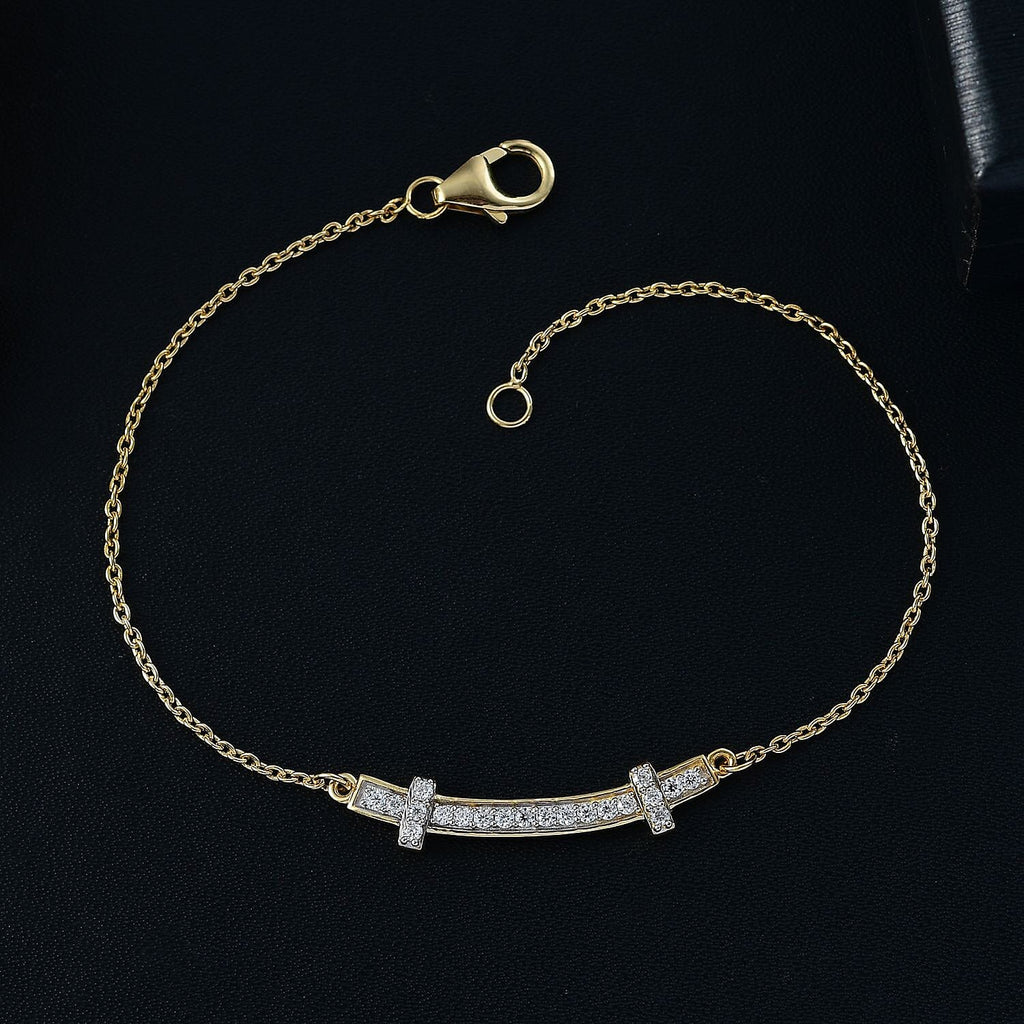 Moissanite Chain Bracelet (Size - 7.5) with Lobster Clasp in 18K Vermeil Yellow Gold Plated Sterling Silver