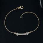 Moissanite Chain Bracelet (Size - 7.5) with Lobster Clasp in 18K Vermeil Yellow Gold Plated Sterling Silver