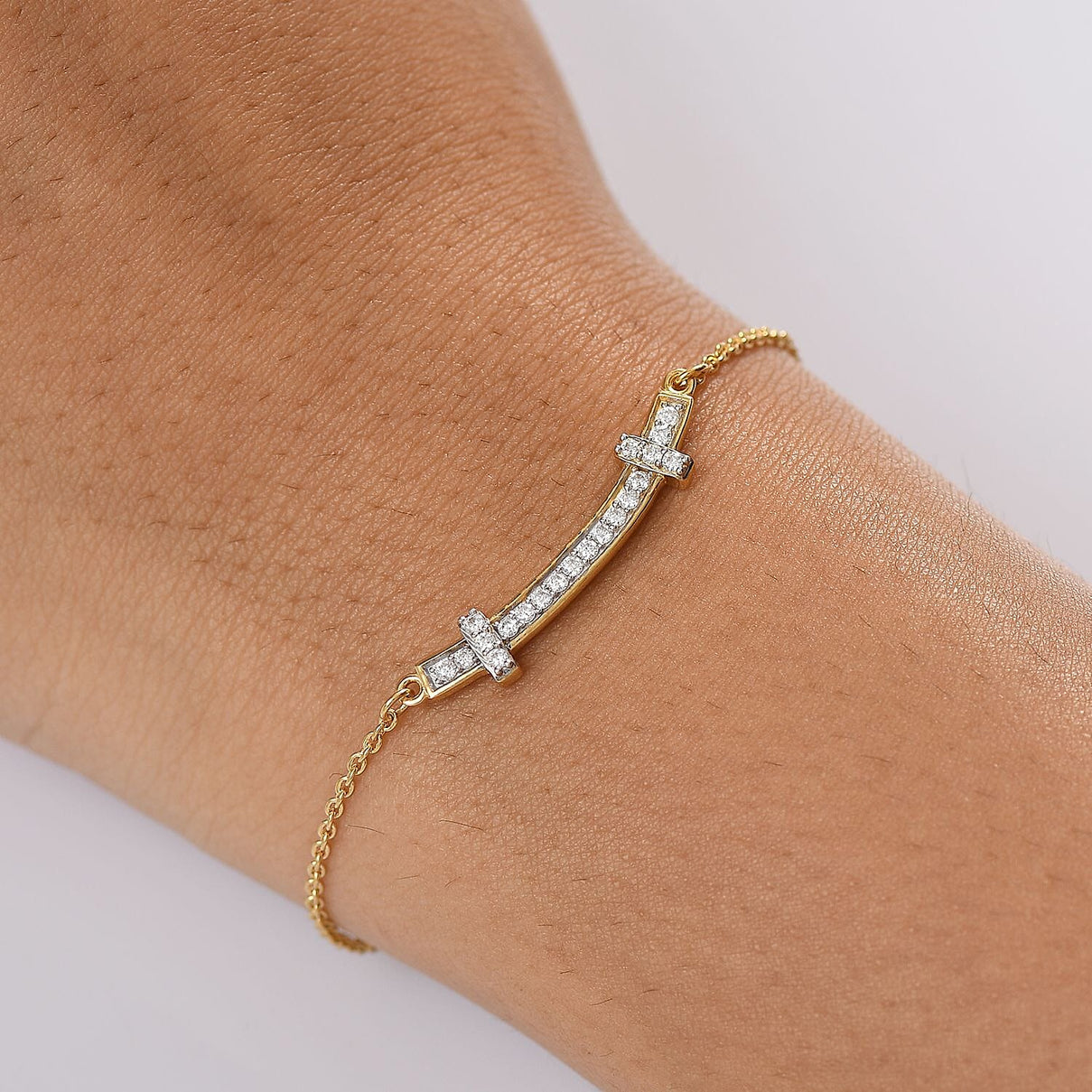 Moissanite Chain Bracelet (Size - 7.5) with Lobster Clasp in 18K Vermeil Yellow Gold Over Sterling Silver 8137305 3