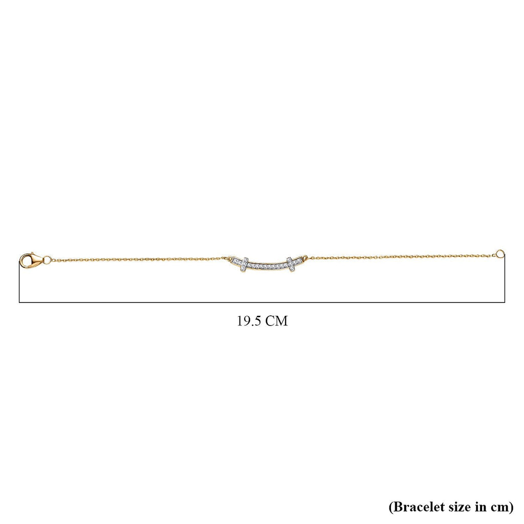 Moissanite Chain Bracelet (Size - 7.5) with Lobster Clasp in 18K Vermeil Yellow Gold Plated Sterling Silver