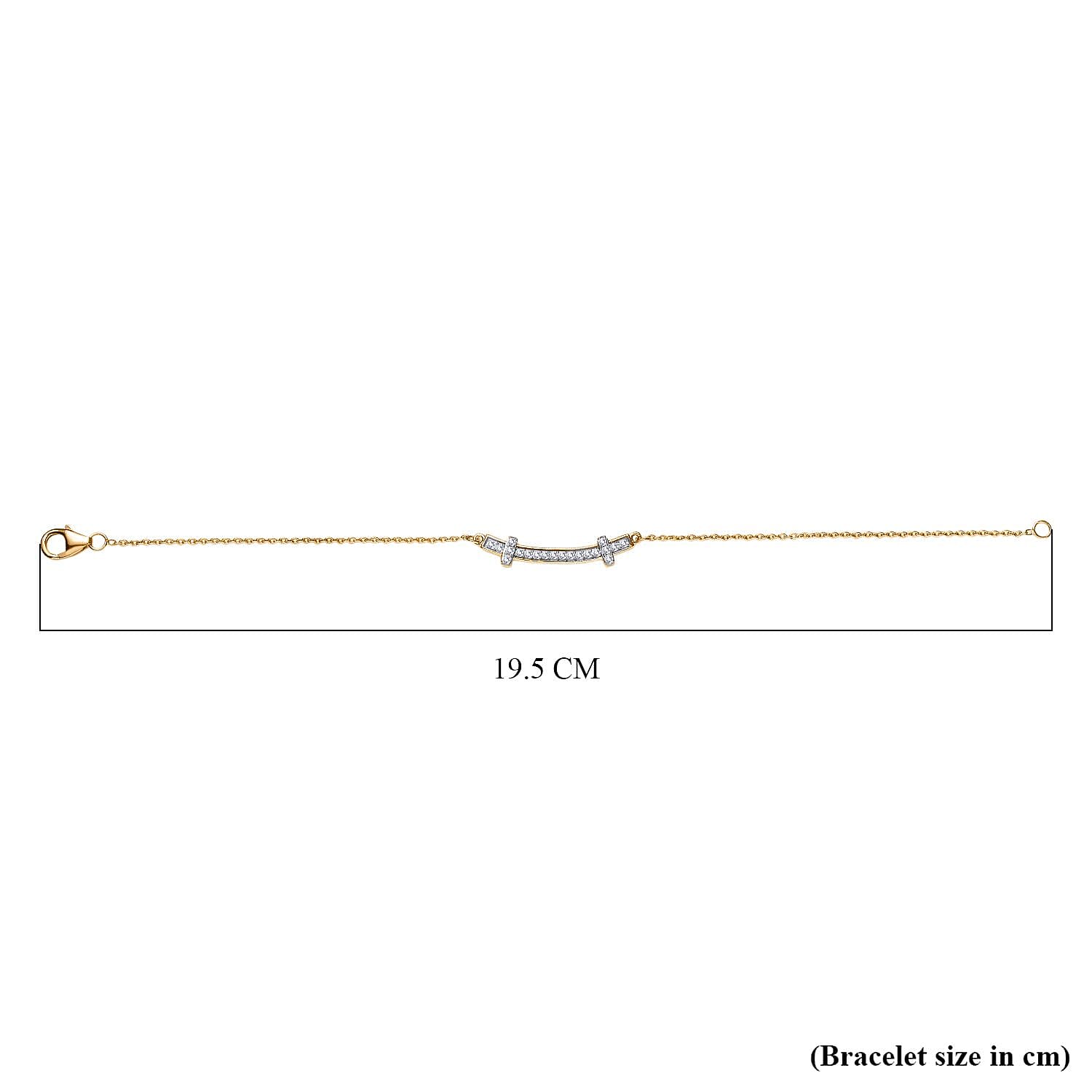 Moissanite Chain Bracelet (Size - 7.5) with Lobster Clasp in 18K Vermeil Yellow Gold Over Sterling Silver 8137305 5