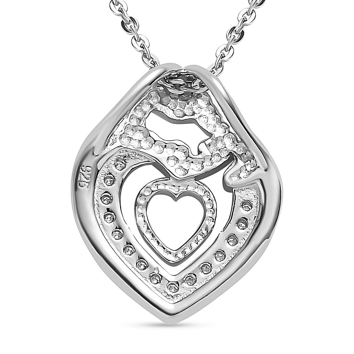 Moissanite Pendant with Chain (Size 20) in 18K Vermeil Yellow Gold &amp; Platinum Plated Sterling Silver 4141104 5