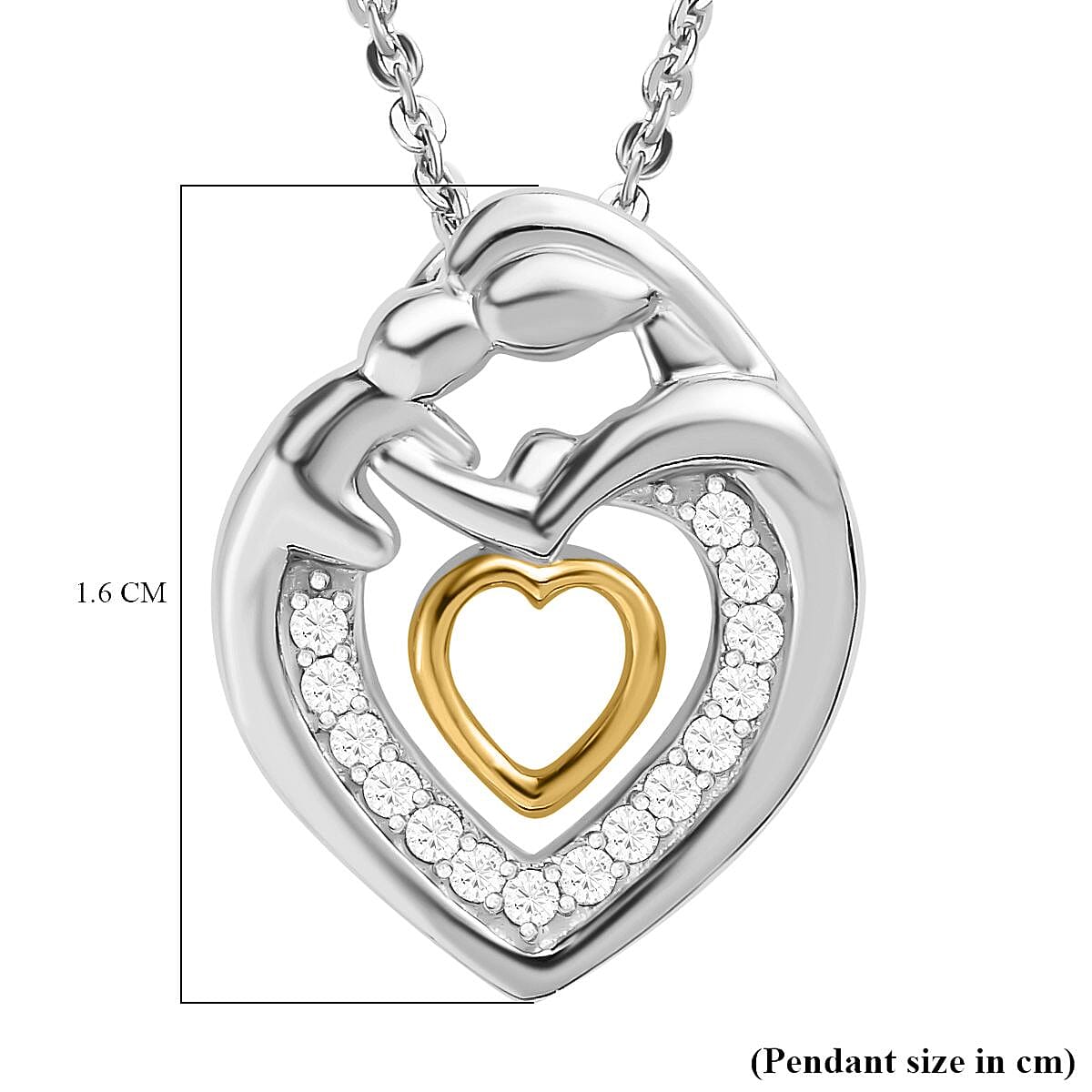 Moissanite Pendant with Chain (Size 20) in 18K Vermeil Yellow Gold &amp; Platinum Plated Sterling Silver 4141104 7