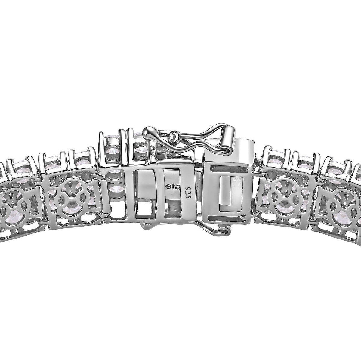 Moissanite Bracelet (Size - 7) in Platinum Overlay Sterling Silver 16.38 Ct, Silver Wt. 19.30 Gms 7383230 3