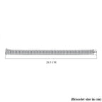 Moissanite Bracelet (Size - 7) in Platinum Overlay Sterling Silver 16.38 Ct, Silver Wt. 19.30 Gms
