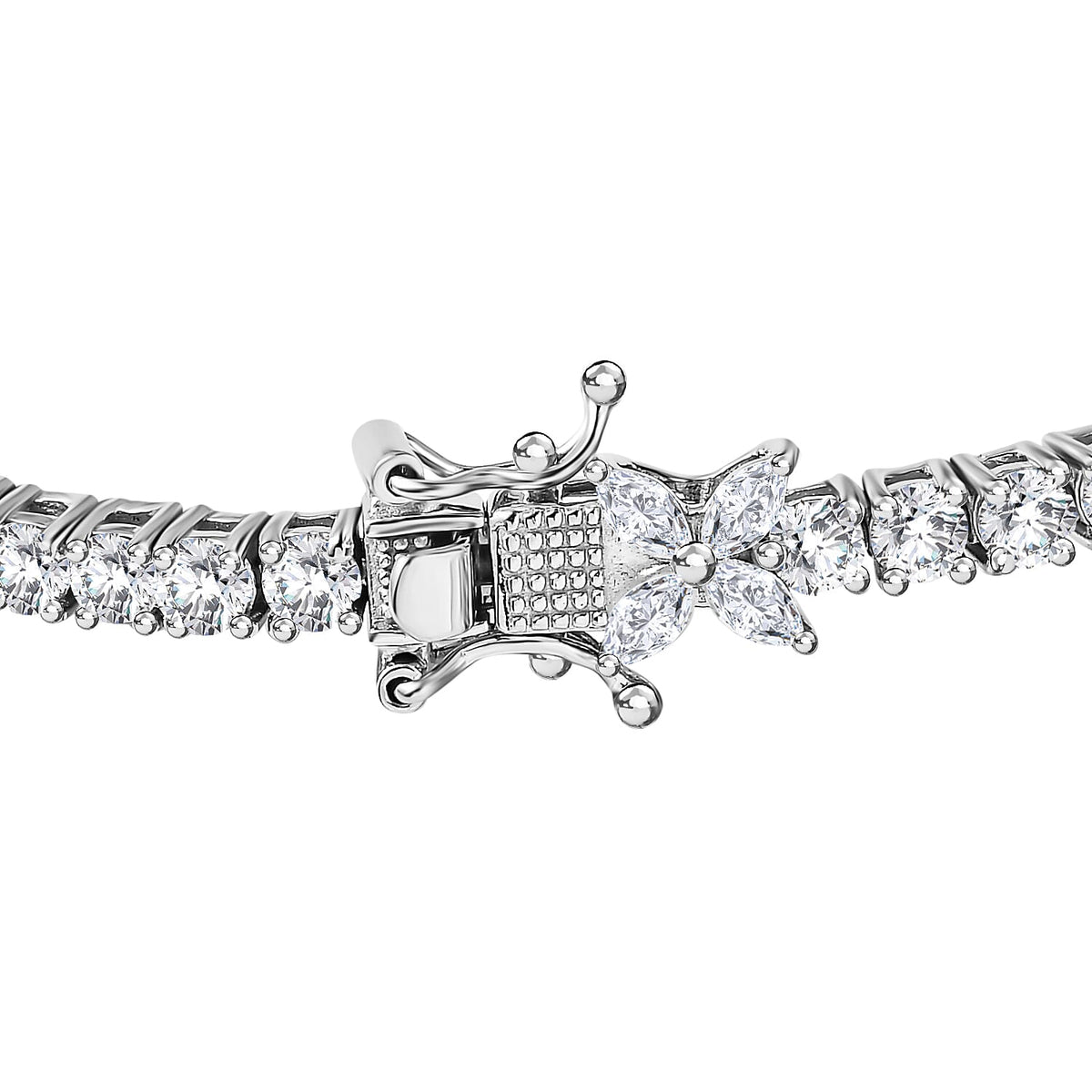 Moissanite Tennis Bracelet (Size - 7) in Platinum Overlay Sterling Silver 5.78 Ct, Silver Wt. 10 Gms 7659917 4