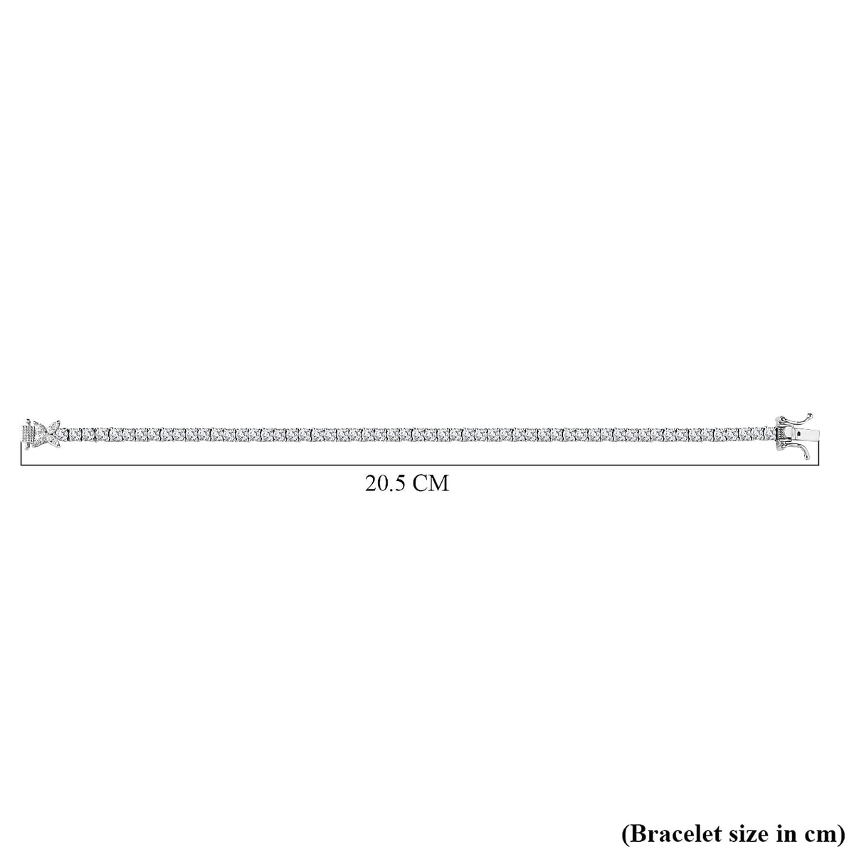 Moissanite Tennis Bracelet (Size - 7) in Platinum Overlay Sterling Silver 5.78 Ct, Silver Wt. 10 Gms 7659917 5