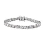 Moissanite Tennis Bracelet (Size - 7) in Rhodium Overlay Sterling Silver 11.45 Ct
