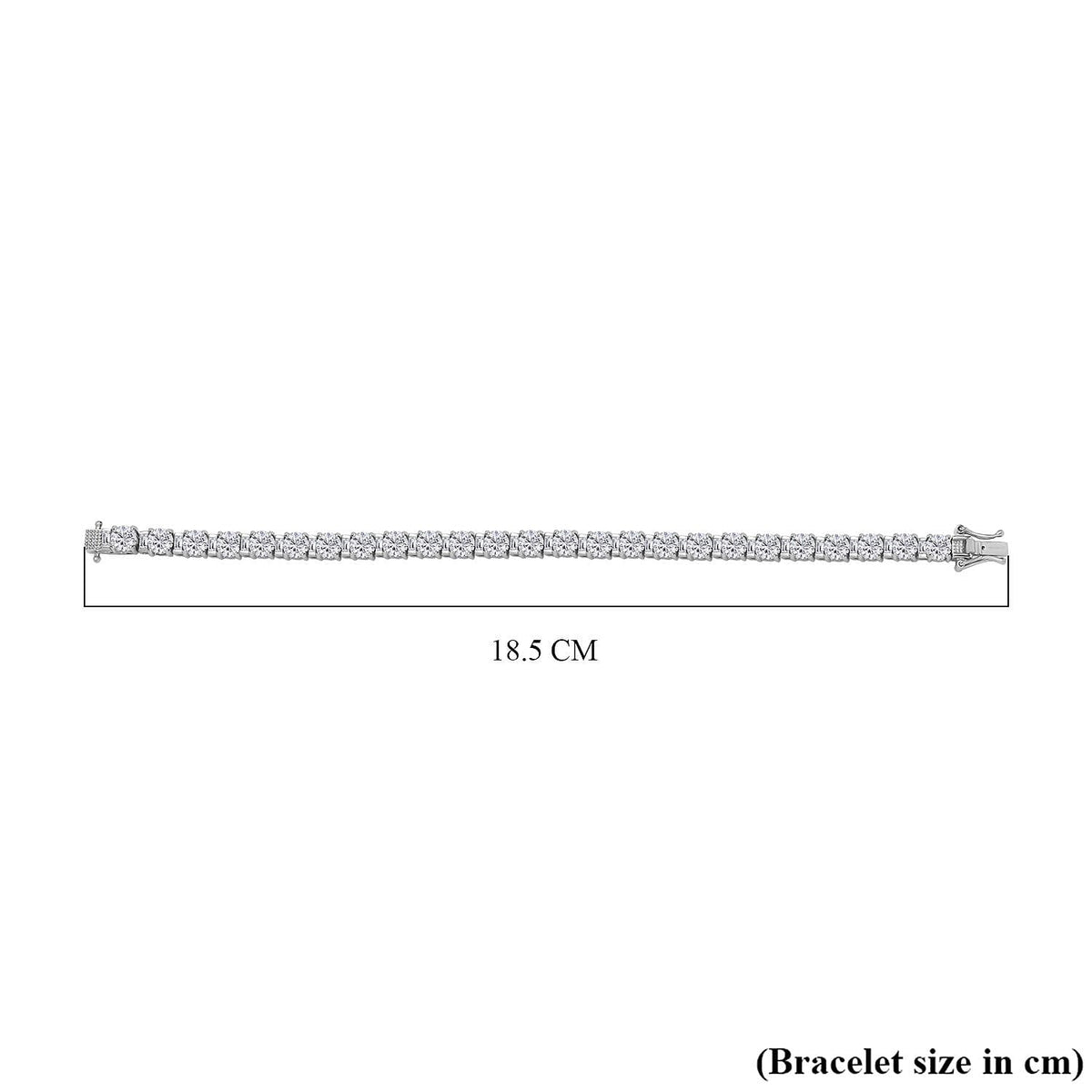 Moissanite Tennis Bracelet (Size - 7) in Rhodium Overlay Sterling Silver 11.45 Ct V32565641 5