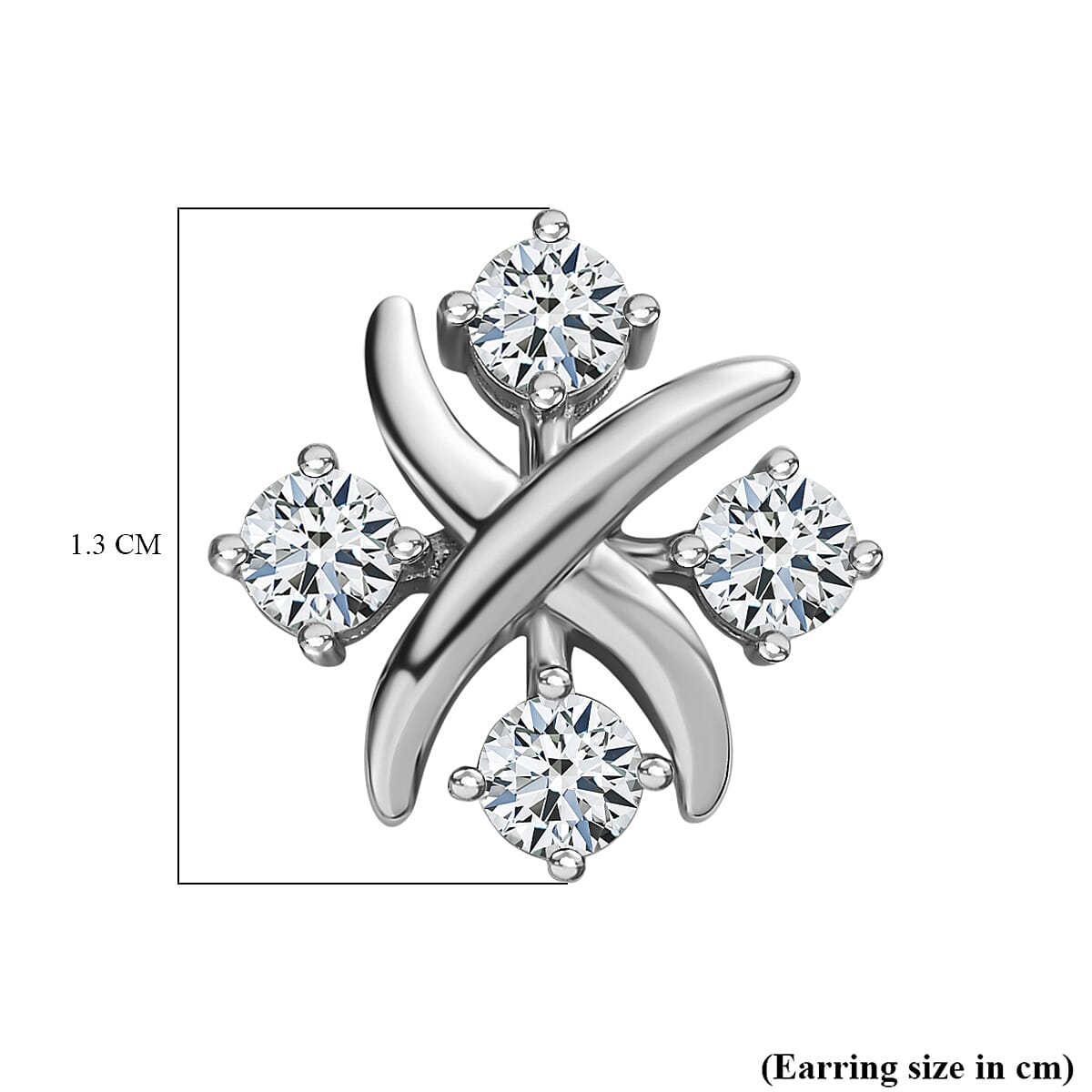 Moissanite Stud Earrings in Platinum Overlay Sterling Silver 7567646 4