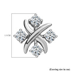 Moissanite Stud Earrings in Platinum Overlay Sterling Silver