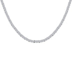 Moissanite Cluster Necklace (Size - 20) with GB Lock Box in Rhodium Overlay Sterling Silver 14.20 Ct, Silver Wt. 21.08 Gms.