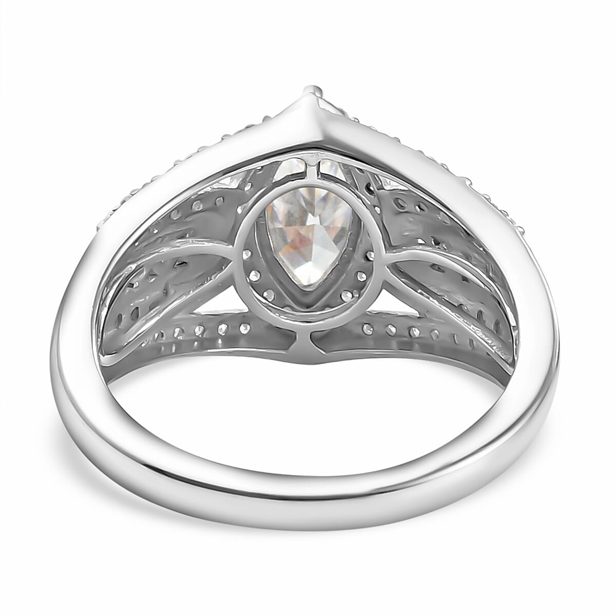 Moissanite Cluster Ring in Platinum Overlay Sterling Silver 1.56 Ct. 7073650 4