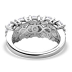 D'Joy Moissanite Cluster Ring in Platinum Overlay Sterling Silver 2.33 Ct.