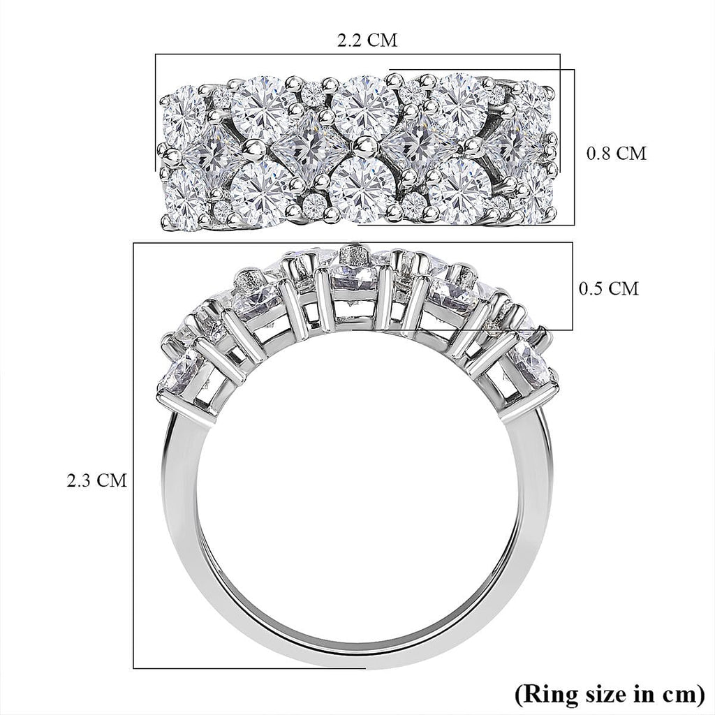 D'Joy Moissanite Cluster Ring in Platinum Overlay Sterling Silver 2.33 Ct.