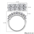 D'Joy Moissanite Cluster Ring in Platinum Overlay Sterling Silver 2.33 Ct.