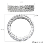 Moissanite Cluster Ring in Platinum Overlay Sterling Silver.