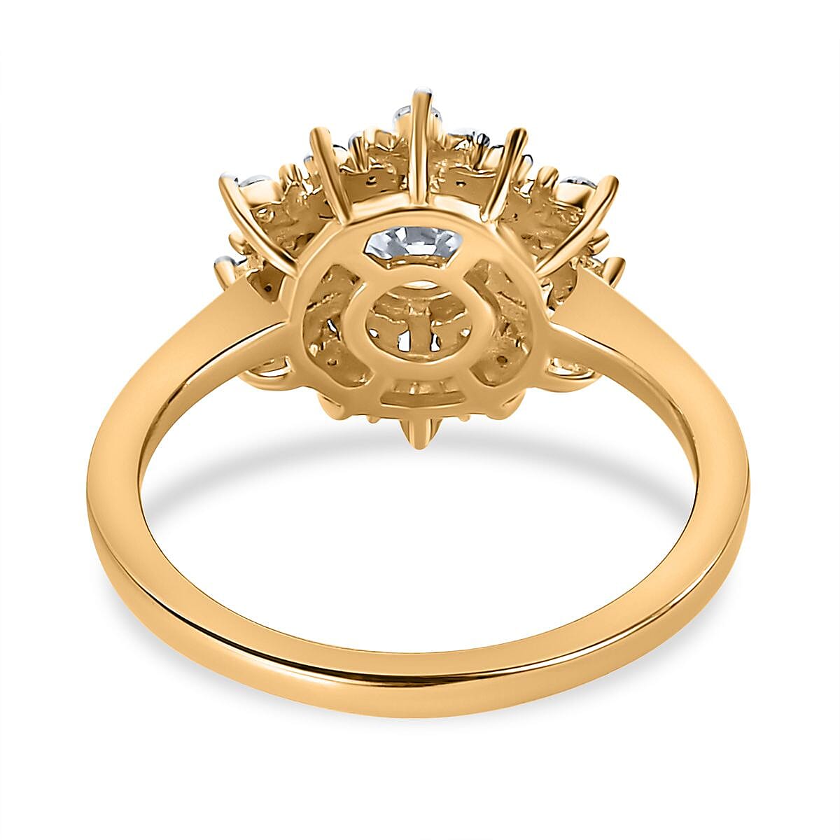 Moissanite Cluster Ring in 18K Yellow Gold Vermeil Plated Sterling Silver 7560809 5