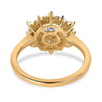 Moissanite Cluster Ring in 18K Yellow Gold Vermeil Plated Sterling Silver
