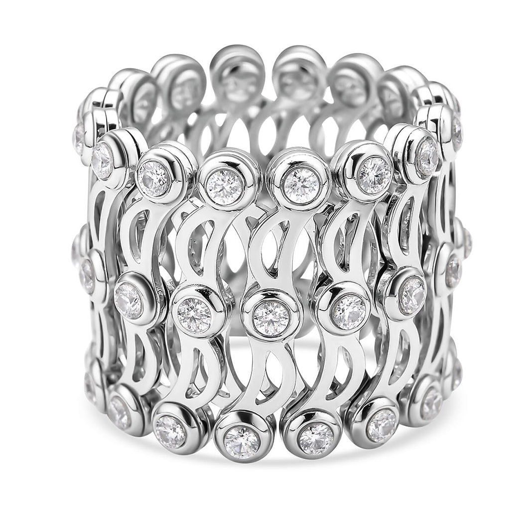 Moissanite Ring in Rhodium Overlay Sterling Silver