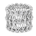 Moissanite Ring in Rhodium Overlay Sterling Silver