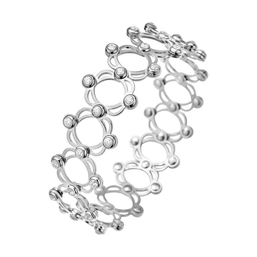 Moissanite Ring in Rhodium Overlay Sterling Silver