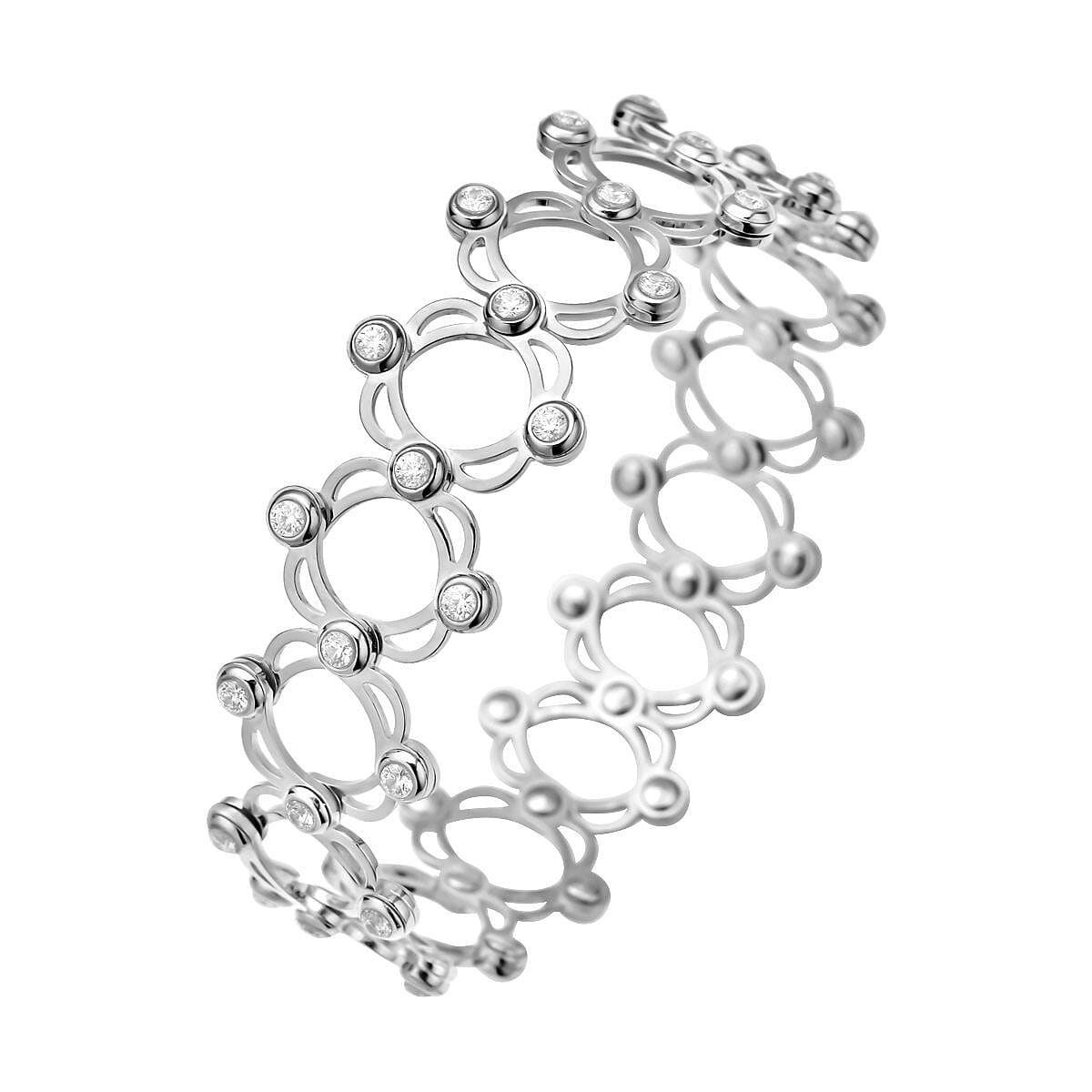 Moissanite Ring in Rhodium Overlay Sterling Silver 7022277 4
