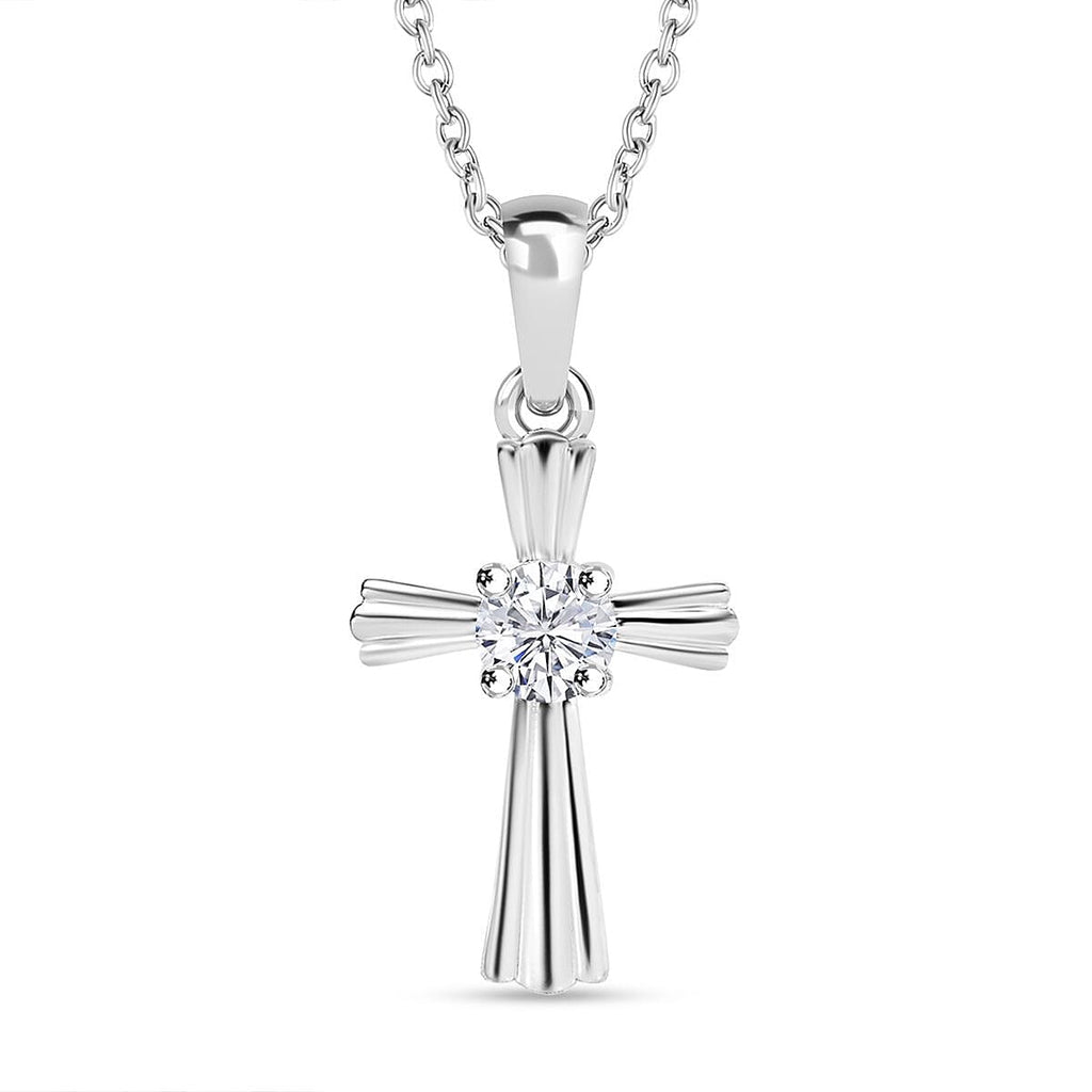 Moissanite Cross Pendant with Chain (Size 20)