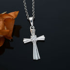 Moissanite Cross Pendant with Chain (Size 20)