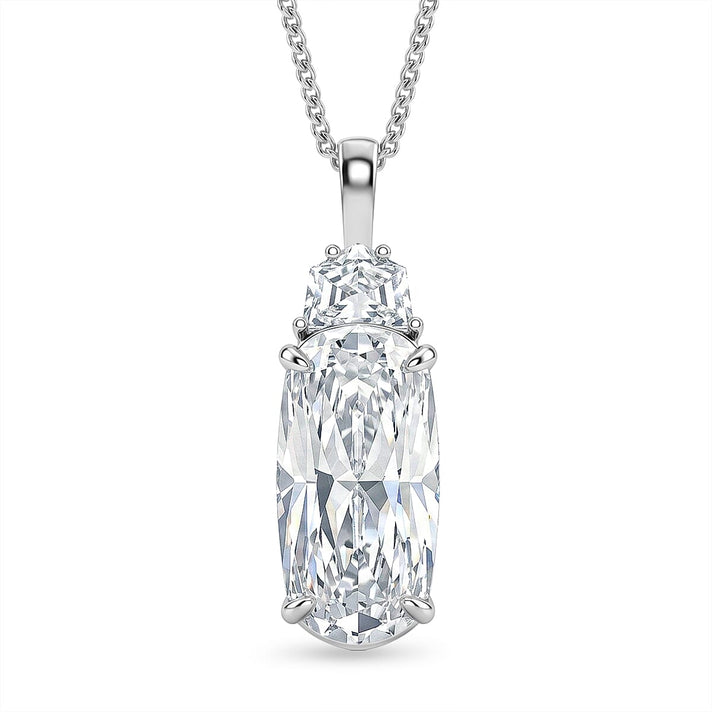 Moissanite Cushion Cut Pendant with Chain (Size 18) in Rhodium Overlay Sterling Silver 6.61 Ct. 4477715 1